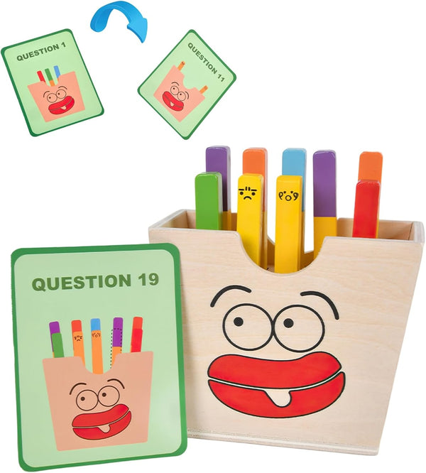 Wooden French Fries Sorting & Stacking Toys for Toddlers, Montessori Educational Toys for 3 Year Olds to Develop Fine