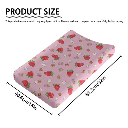 Strawberry Changing Pad Cover for Baby Soft Baby Diaper Change Table Pad Covers Washable Changing Pads Liners for All
