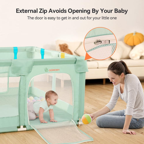 50"x50") COMOMY Playpens for Babies and Toddlers, Small Baby Play Pens, Activity Center for Baby Safe and Non-Slip Baby