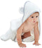 HIPHOP PANDA Hooded Towel, Rayon Bamboo Bath Towel with Bear Ears for Newborn, Infant, White, 30 x 30 Inch