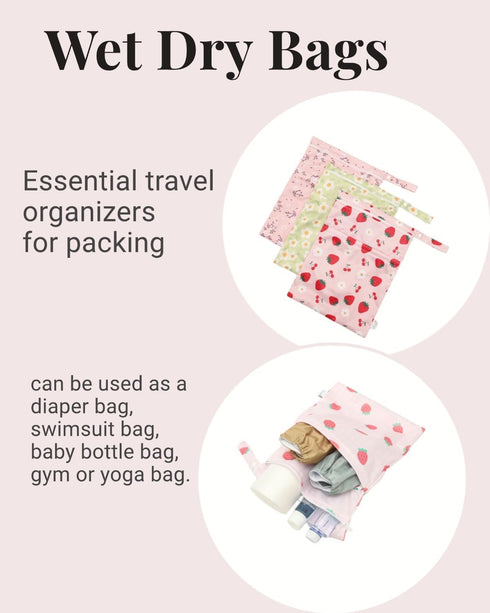 Swimming 3 Pack 3L26 Wet Dry Bag Reusable Waterproof Bag Travel Beach Pool Yoga Gym Bag for Baby Cloth Diaper Swimsuits