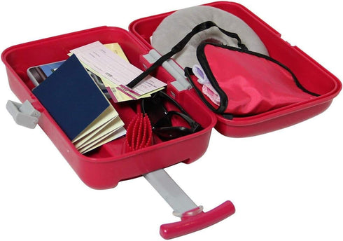 Doll Accessories - Best Toys for 3 Year Old Girls, 15 pc Travel Playset Includes Suitcase, Glasses, Pillow