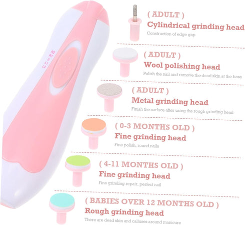 Trimmer Set MERRYHAPY Electric Nail File for Boy Girl Safe Easy Nail Tool Multi-Functional Pink Manicure for Boys Girls
