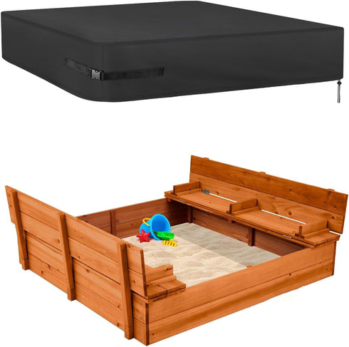 Kasla Sandbox Cover, Square Sandbox Cover Waterproof, Outdoor Toddler's Large Sand Box