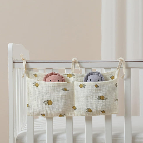RDTGHY Baby Crib Organizer Hanging Storage Bag Multi-Pocket for Diapers Bottles Toys Bedside Nursery Organization