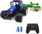 RC Truck Farm Tractor with 2 Rechargeable Batteries, 1/24 High Simulation Vehicle with Lights for Kids 3-6