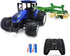 RC Truck Farm Tractor with 2 Rechargeable Batteries, 1/24 High Simulation Vehicle with Lights for Kids 3-6