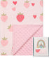 Baby Blankets for Girls with Strawberry Pink, Super Soft Plush Lightweight Nursery