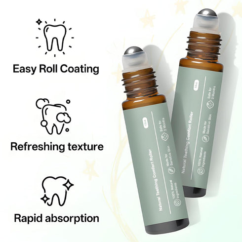 Nainley (2 Teething Roller - Natural Teething Oil Roller with Gentle Essential Oils | On-The-Go Teething Rollers