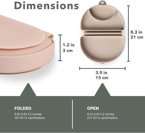 Miniware Baby Travel Plate with Suction - Foldable Silicone Baby Travel Essential to Promote Self-Feeding - Dishwasher