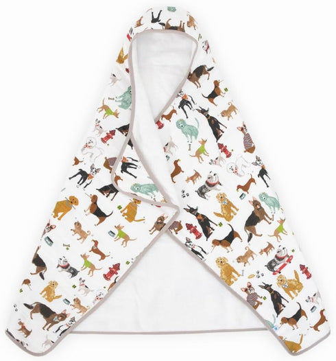 1-6 Little Unicorn Hooded Bath Towel | Absorbent Cotton & Terry Blend | Larger Size for Baby & Toddlers, Years (Woof)