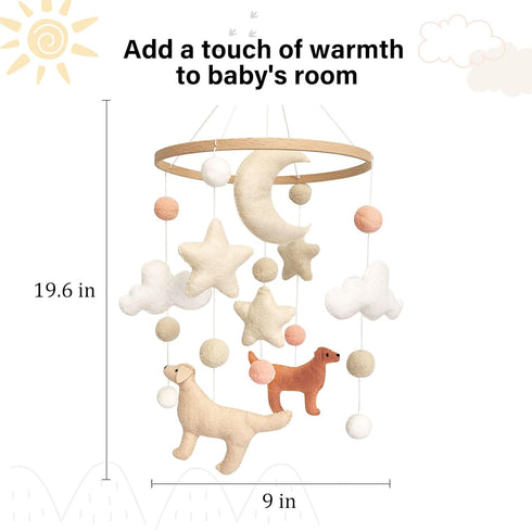 Pack Dog Theme Baby Mobile, Mobile for Crib, Crib Mobile for Boys and Girls, Nursery Mobile for Bassinet, and Play