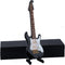 Dselvgvu Wooden Miniature Electric Guitar with Stand and Case, Dollhouse Model Birthday Present (Black,