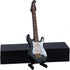 Dselvgvu Wooden Miniature Electric Guitar with Stand and Case, Dollhouse Model Birthday Present (Black,