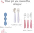 Elk and Friends Kids Silverware Set with Silicone Handle | Childrens Safe Flatware | 6 Pieces Utensils for 4 Years+ |