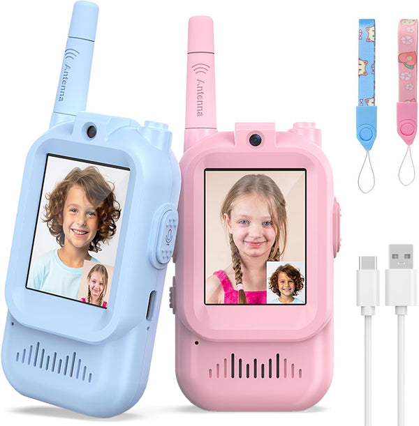 Hangrui Walkie Talkies for Kids Pack of 2, Rechargeable Long Range Two Way