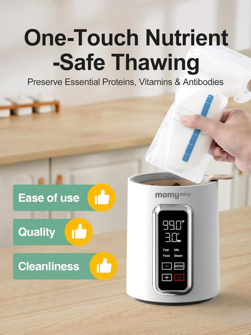 2-Minute MOMYEASY Fast Baby Bottle Warmer - Steam Heating for Breastmilk & Formula, Fits All Bottles, Precise Temp