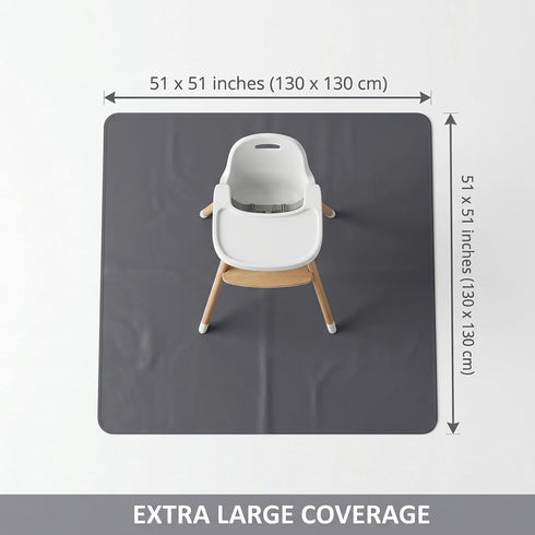 WOMUMON Splat Mat for Under High Chair/Arts/Crafts, Washable Spill Mat Waterproof Anti-Slip Floor Protector Splash Mat