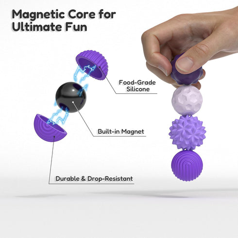Generic 8 Pack Stimming Silicone Magnetic Fidget Balls, Spiky Fidget Toys Adults & Teen, Pain Fidget for Stress Relief