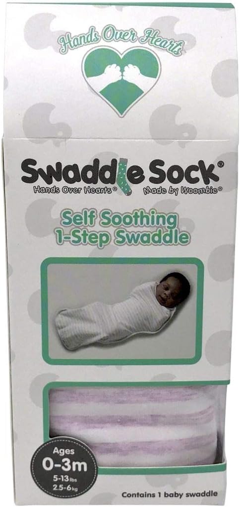 Woombie 0-3 One-Step Swaddle Sock for Babies Months - Self-Soothing Swaddling Sack - Wearable Newborn Baby Blanket