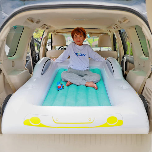 KINMAC Inflatable Toddler Travel Bed- Portable Travel Toddler Air Bed for Kids Camping Air Mattress Racecar Toddler Bed