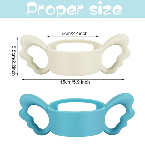 3 Pack Baby Bottle Handles Silicone Wide Neck Feeding Handle Easy Grip Lightweight Bottle Handle Small Hand Gripping
