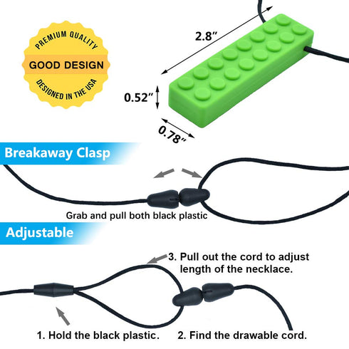 Chew Necklace Bundle for Kids with Teething, ADHD, Autism, Biting Needs, Oral Motor Chewy Teether for Boys & Girls