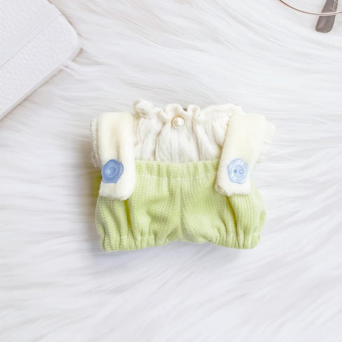 17cm Set 2 17cm Set Clothes for Lu bubu Dolls Accessories(No Doll), Cute Outfit Pieces Bib Pants for Doll Suit, Stylish