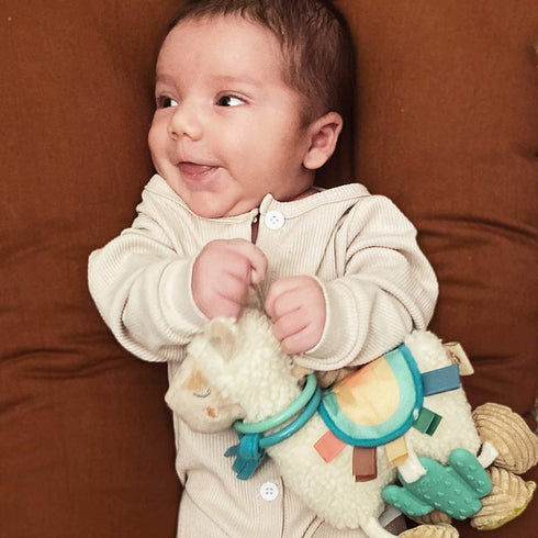 Itzy Ritzy - Itzy Lovey Including Teether, Textured Ribbons & Dangle Arms; Features Crinkle Sound & Link & Love Toy