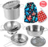 Tiny Cookware Utensils Pretend Play Kitchen Toys, Stainless Steel Cooking Set, Montessori Kitchen Playset for Kids,