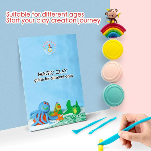 24 3-12 Modeling Clay Kit - Colors Air Dry Clay DIY Molding Clay with Tools, Kids Art Crafts Gift for Boys & Girls Age