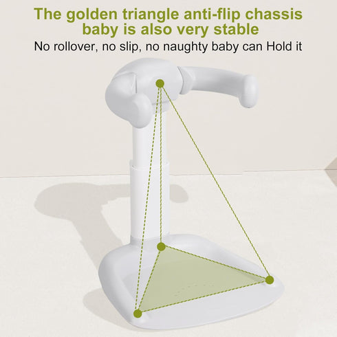 YOXIER Anti-Pinch Baby Shower Stand, Baby Bath Stand with Foldable Design and Armrest, Adjustable Height and Armrest