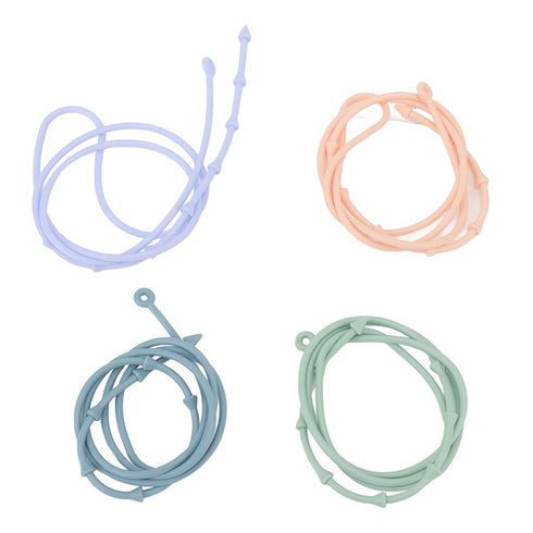 Hztyyier 4PCS Baby Teething Toys, Cross Shape Teethers with Silicone Lanyard, Colorful Infant Chew Toys for Newborn