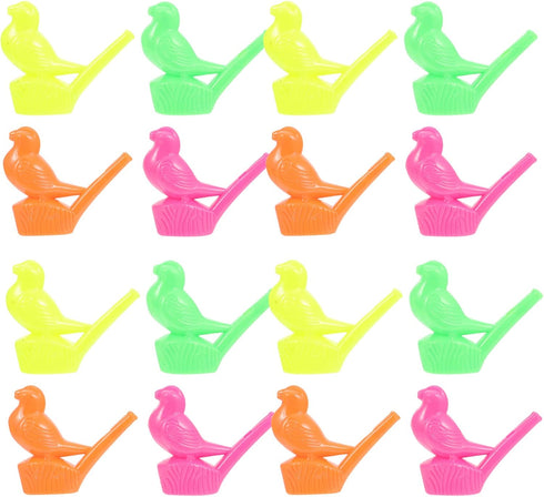 Toddmomy Plastic Whistle, 16Pcs Water Bird Whistle Party Whistles Musical Instrument Toy Noisemaker for Kids