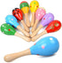 Mini Wooden Maracas Rattles, Egg Shaker Kids Musical Party Favor, Kid Baby Shaker Sand Hammer Toy