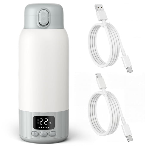 17 OZ 98F -131F, Portable Bottle Warmer for Travel, Fast Heating Milk Warmer On The Go, Water Warmer for Breast Milk