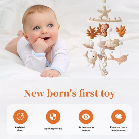 Ceecolia Ocean Life Theme Crib Mobile,Baby Boys Girls Ocean Mobile,Gender Neutral Baby Mobile,Nursery Mobile Soothe