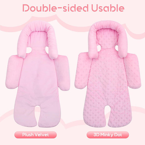 3 Infant Car Seat Insert with Shoulder & Crocth Covers, Thickened Carseat Head and Body Support for Infant, Reversible