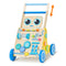 Monlaeurd Robot Wooden Baby Walker, Adjustable Push Pull Toy, Montessori Activity Center, Learning