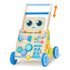 Monlaeurd Robot Wooden Baby Walker, Adjustable Push Pull Toy, Montessori Activity Center, Learning