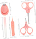 Nail Care Versatile Grooming Kit with Cute Case Includes Nail Clipper Scissors File Tweezer for Newborn Fingernail