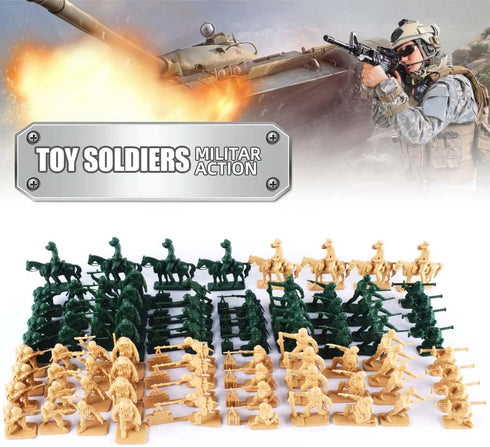 96 PCS Various Pose Toy Soldiers Figures with Military Map - Army Men Action Figures for Kids