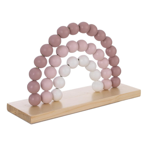 NoJo Rainbow Shelfie Decor - Pink and Ivory Bead Nursery Accent