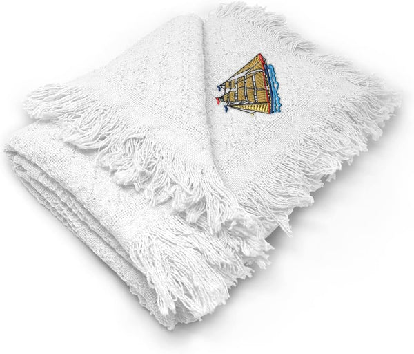 Fastasticdeals Custom Embroidery Nursery Bedding Baby Blankets for Boys & Girls Clipper Ship