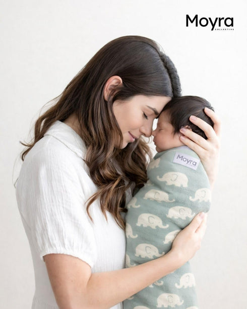 Moyra Collective 100% Cozy Oeko-TEX Certified Knitted Cotton Blanket | Soft, & Breathable Newborn & Infant Swaddle