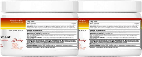 Akron Pharma 1 LB (2 Pack) Vitamin A and D Ointment, Diaper Rash Ointment and Skin Protectant, Jar