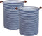 ESSME 2pack Kids Laundry Hamper, Collapsible Blue Storage Basket with Waterproof PE Coating, Canvas Fabric