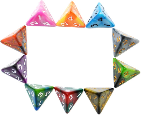 10-Pack Multi Colored Polyhedral Dice: D4 D6 D8 D10 D12 for Dungeons and Dragons