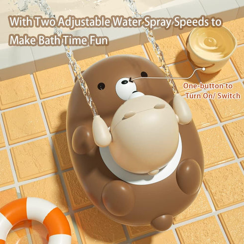 cxjoigxi 3-4 5 1 2 4-8 Bath Toys for Toddler Years, Modes Baby Bath Shower Sprayer for Year Old, Bear Sprinkler Bathtub