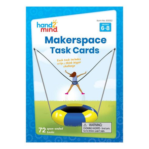 hand2mind Makerspace Task Cards, Grades 6-8, STEM Challenge Cards for Middle School Science Classroom
